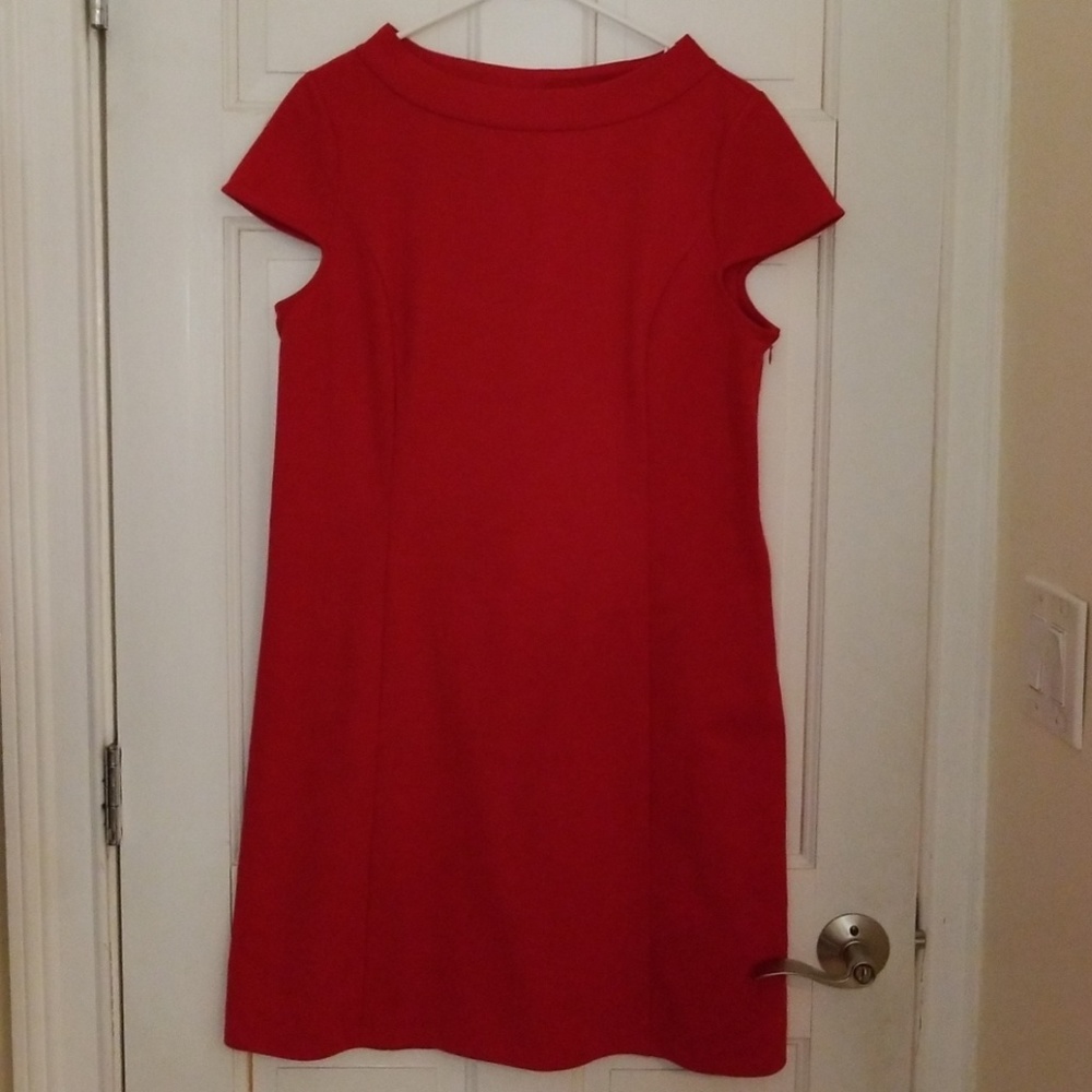 Ann Taylor Loft red cap sleeve dress